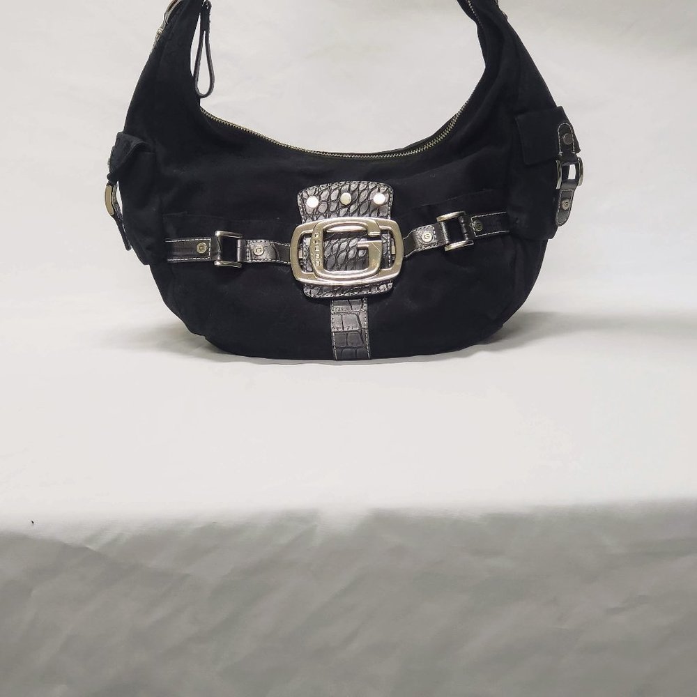 Guess Shoulder Bag Atomic Black Pleather Baguette